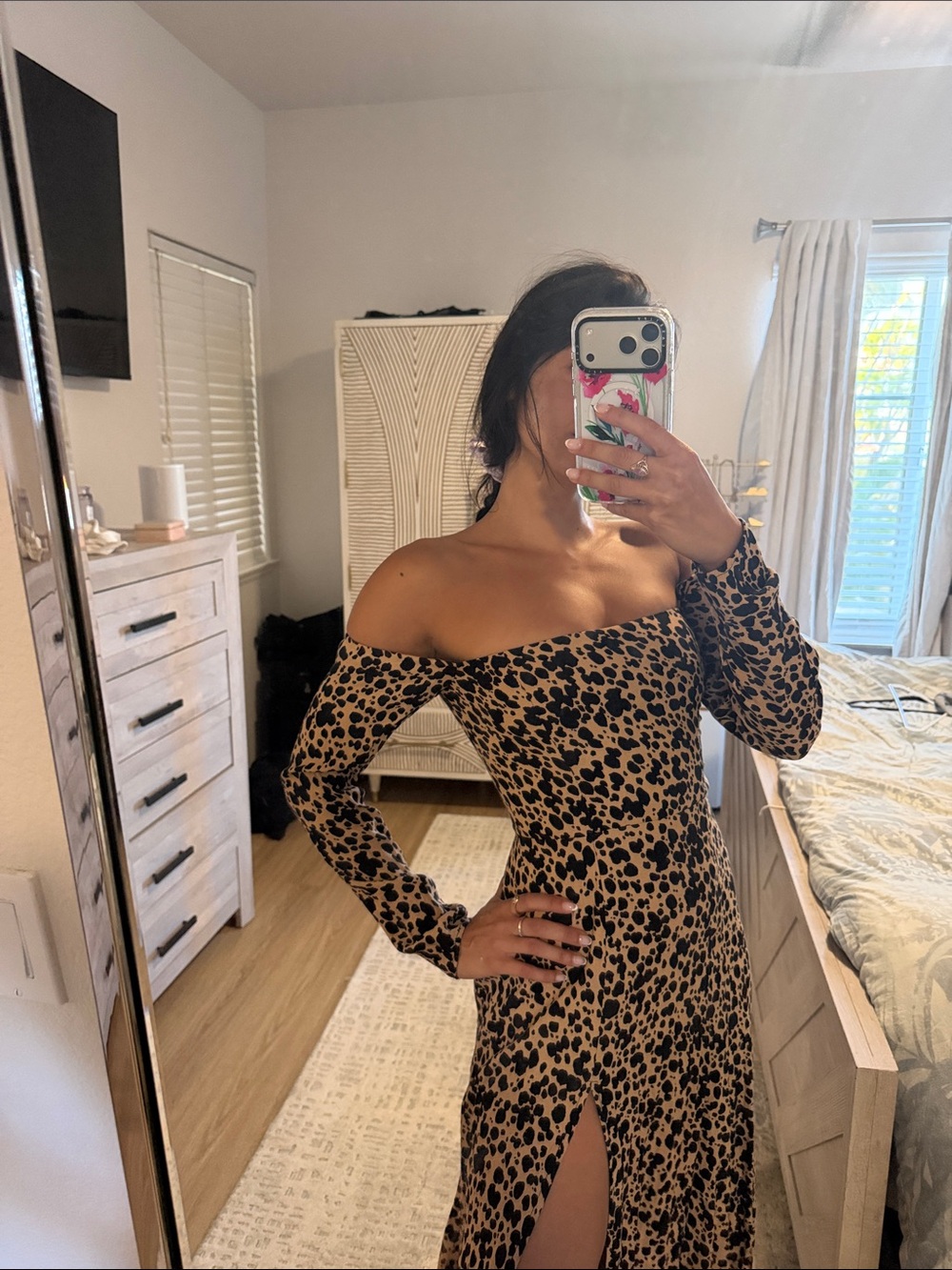 Reformation Leopard Long Sleeve Dress - Picture 4 of 4